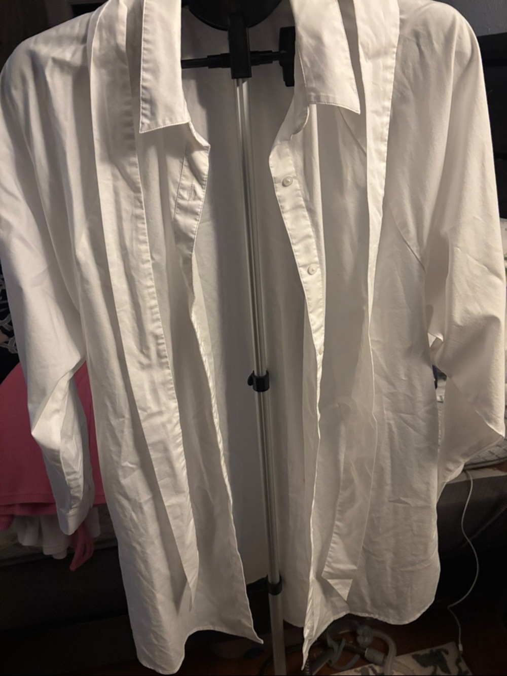 Express White Women's Mini Dress Shirt
